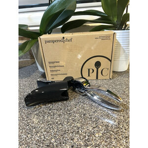 Pampered Chef CHAMPAGNE Wine Bottle Opener #1597 Black & Silver New Open Box